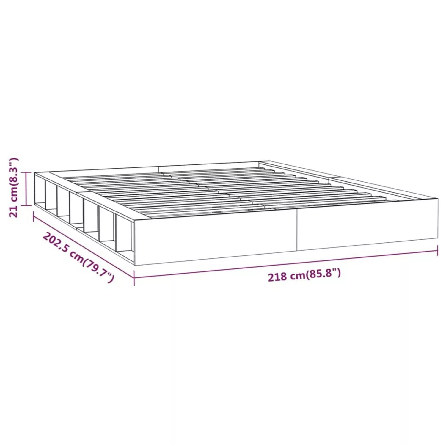 vidaXL Bettgestell Massivholzbett 200x200 cm Bett Bettgestell Holz Bettrahm günstig online kaufen