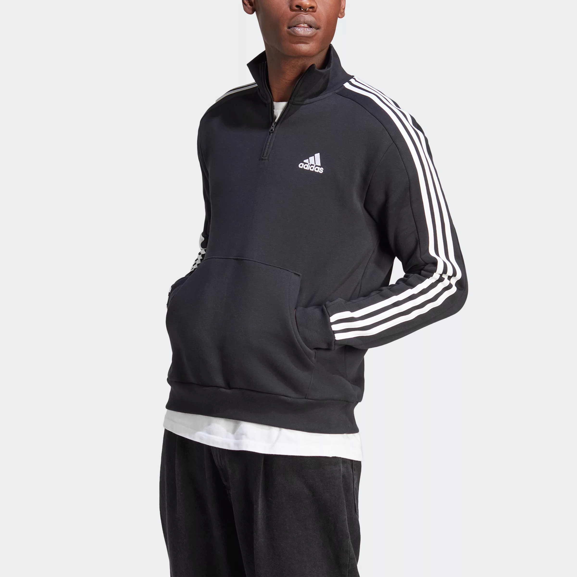 adidas Sportswear Rollkragenpullover "ESSENTIALS 3STREIFEN 1/4ZIP" günstig online kaufen