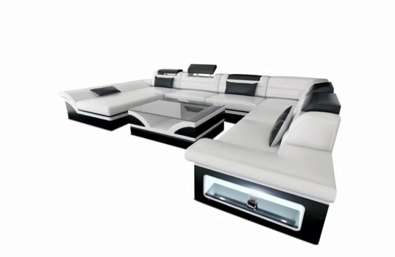 Sofa Dreams Wohnlandschaft Ledercouch Leder Sofa Enzo XXL U Form Ledersofa, günstig online kaufen