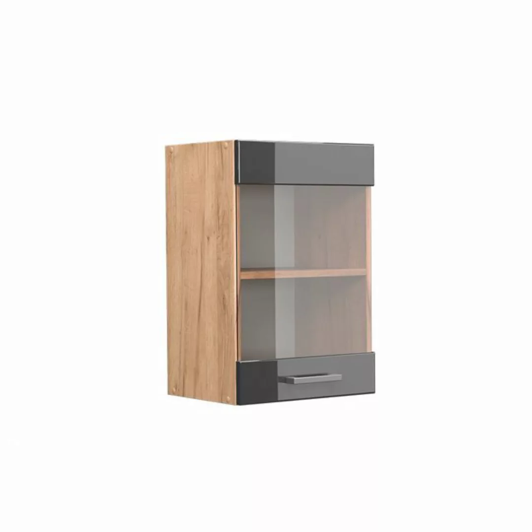 Vicco Glashängeschrank R-Line, Anthrazit Hochglanz/Goldkraft Eiche, 40 cm günstig online kaufen