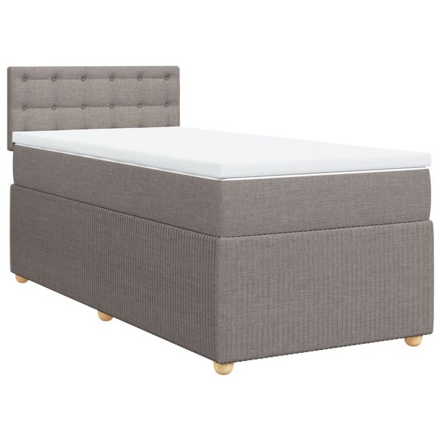 vidaXL Boxspringbett, Boxspringbett mit Matratze Taupe 100x200 cm Stoff günstig online kaufen