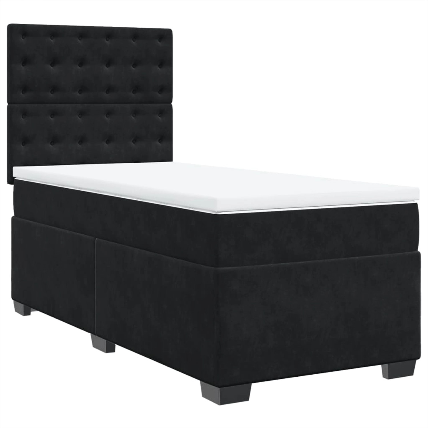 vidaXL Boxspringbett, Boxspringbett mit Matratze Schwarz 100x200 cm Samt günstig online kaufen