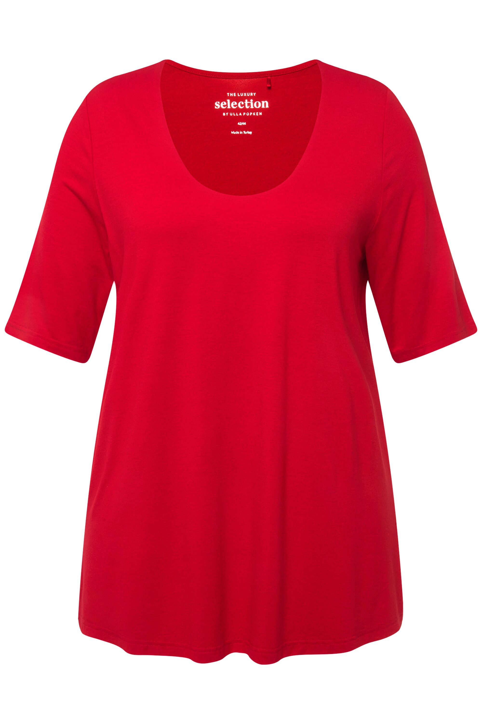 Ulla Popken T-Shirt T-Shirt vorne doppellagig günstig online kaufen