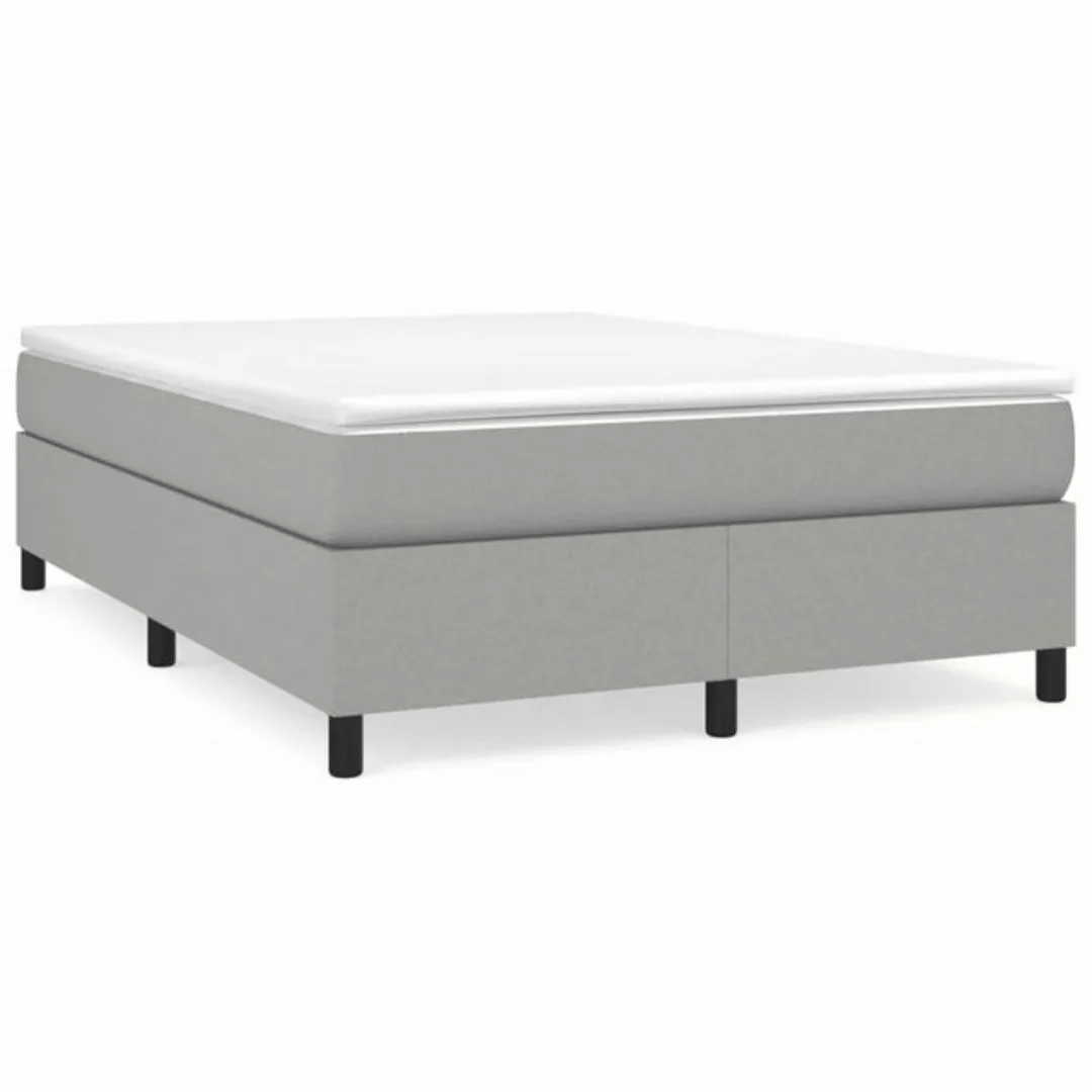 furnicato Bett Bettgestell ohne Matratze Hellgrau 140x200 cm Stoff (1-tlg) günstig online kaufen