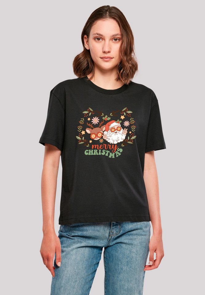 F4NT4STIC T-Shirt Weihnachten Hippie Santa And Reindeer Premium Qualität, W günstig online kaufen