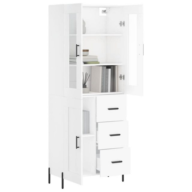 vidaXL Vitrine Highboard Weiß 69,5x34x180 cm Spanplatte Glas Vitrine günstig online kaufen