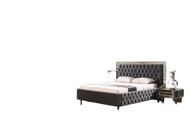 JVmoebel Bett Luxus Chesterfield Bett mit Edelstahl Rahmen Edle Betten Schw günstig online kaufen