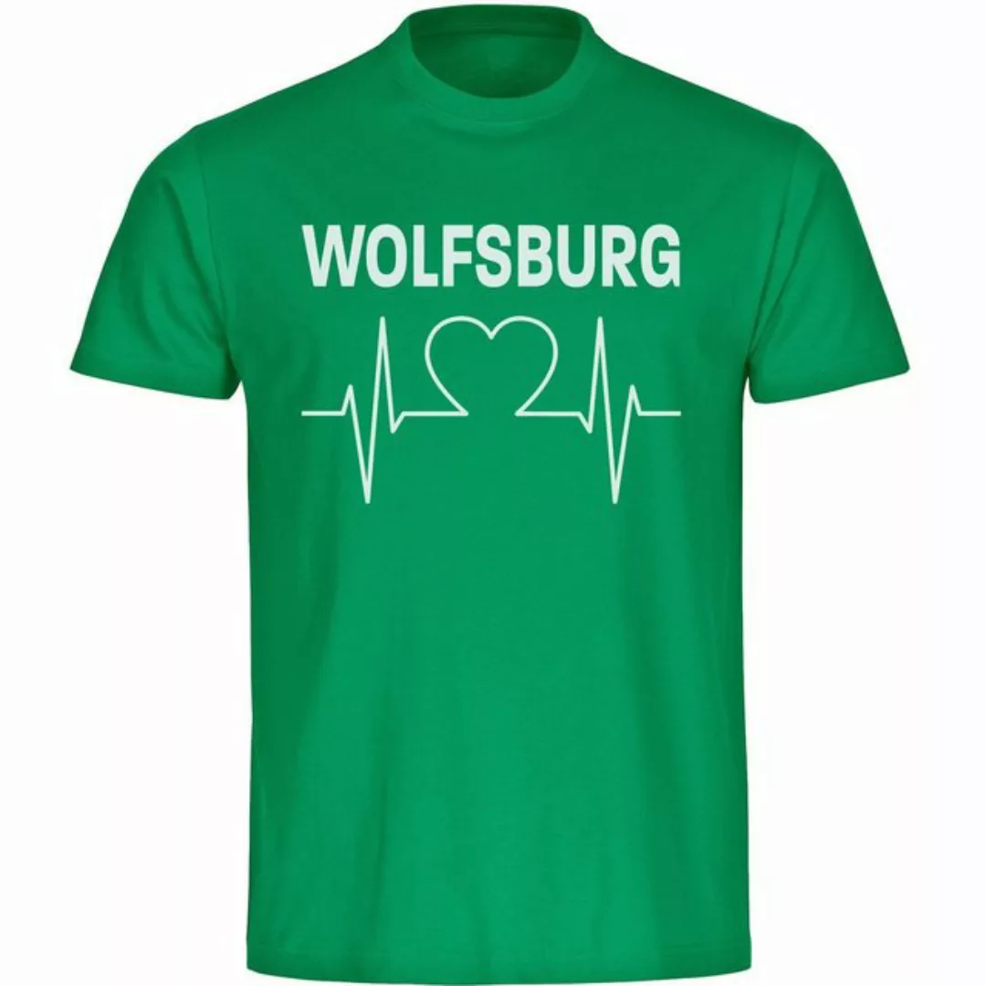 multifanshop T-Shirt Herren Wolfsburg - Herzschlag - Männer günstig online kaufen