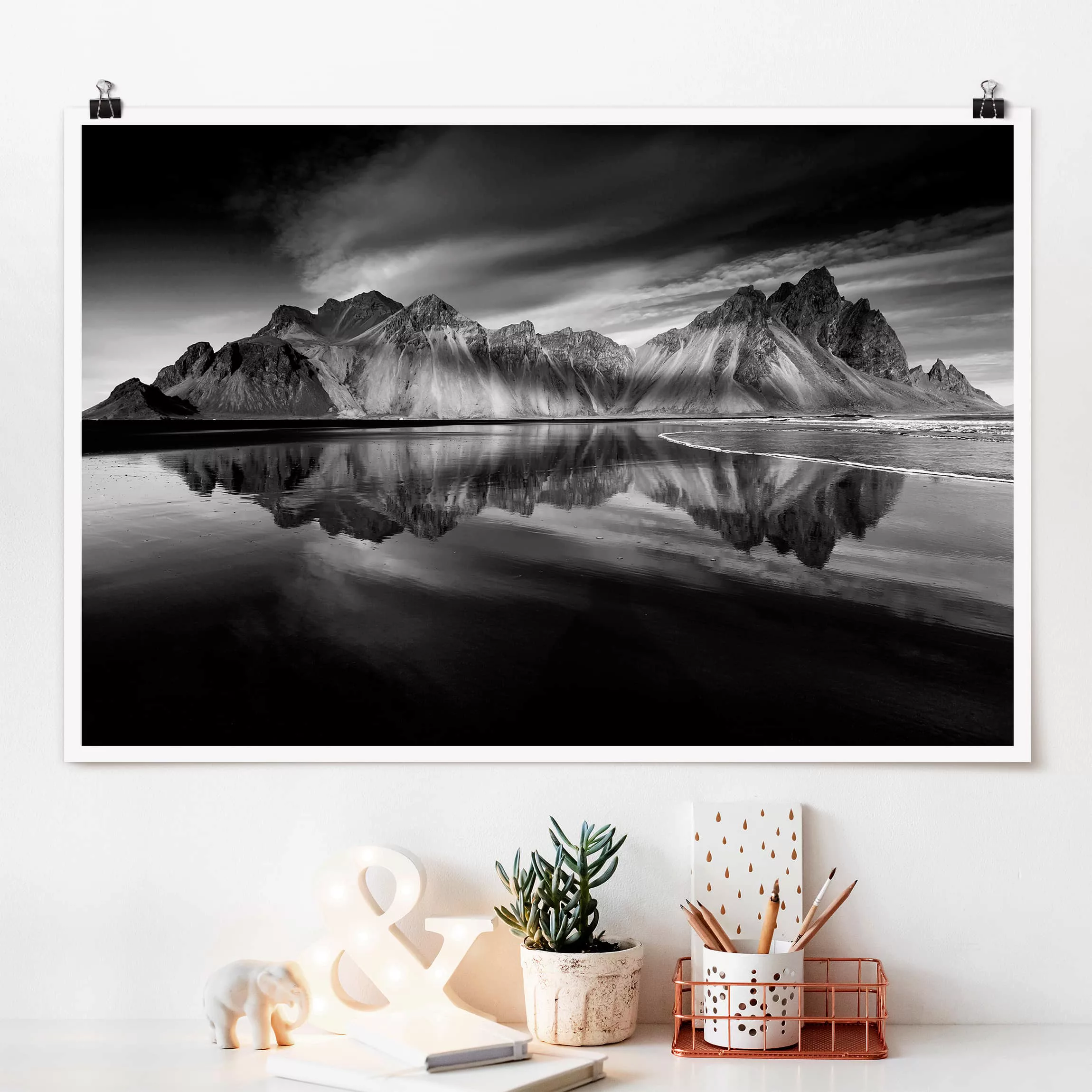 Poster Natur & Landschaft - Querformat Vesturhorn in Island günstig online kaufen