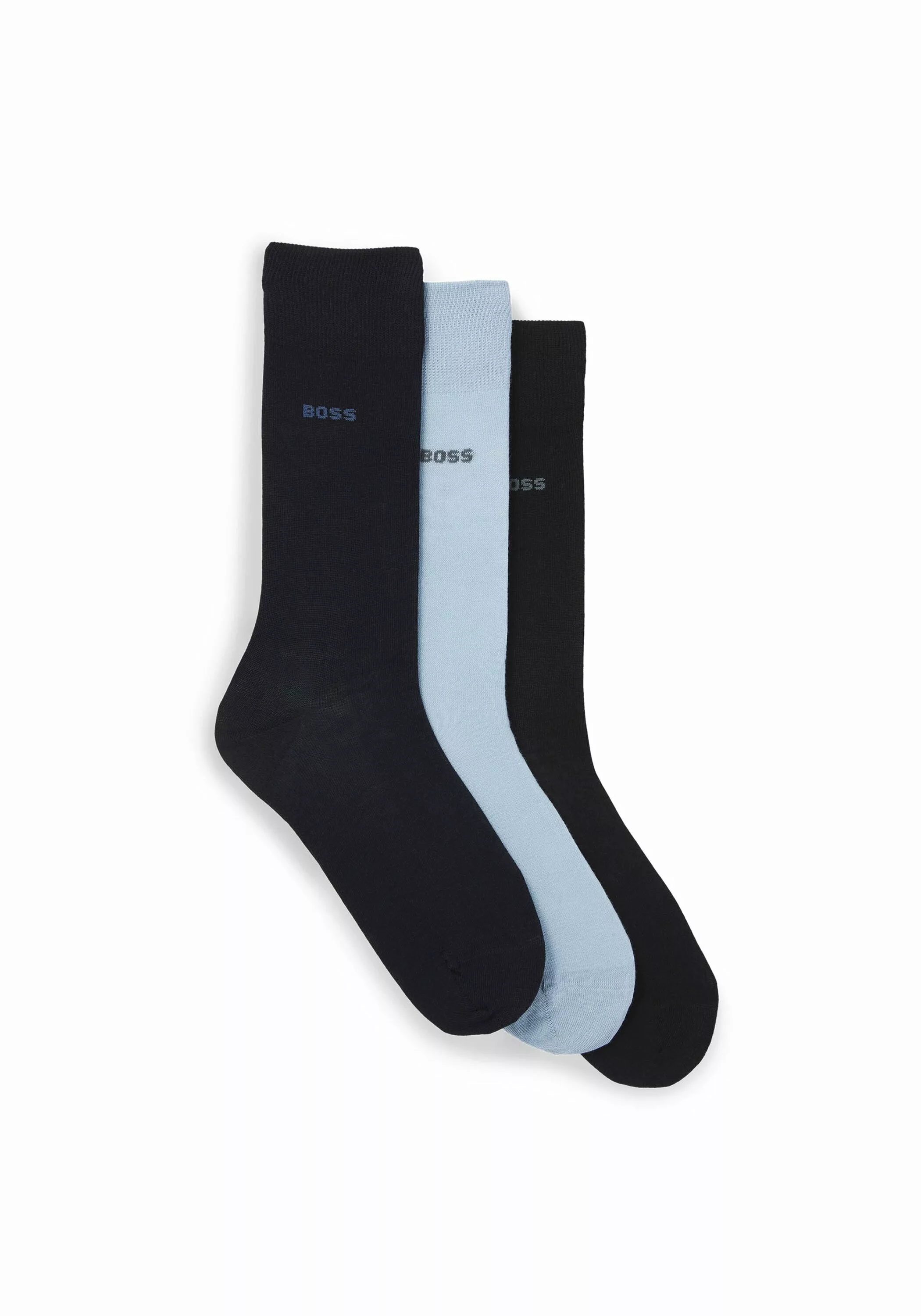 BOSS Basicsocken "3P RS Uni Colors", (3 Paar), mit eingenähtem Logoschriftz günstig online kaufen