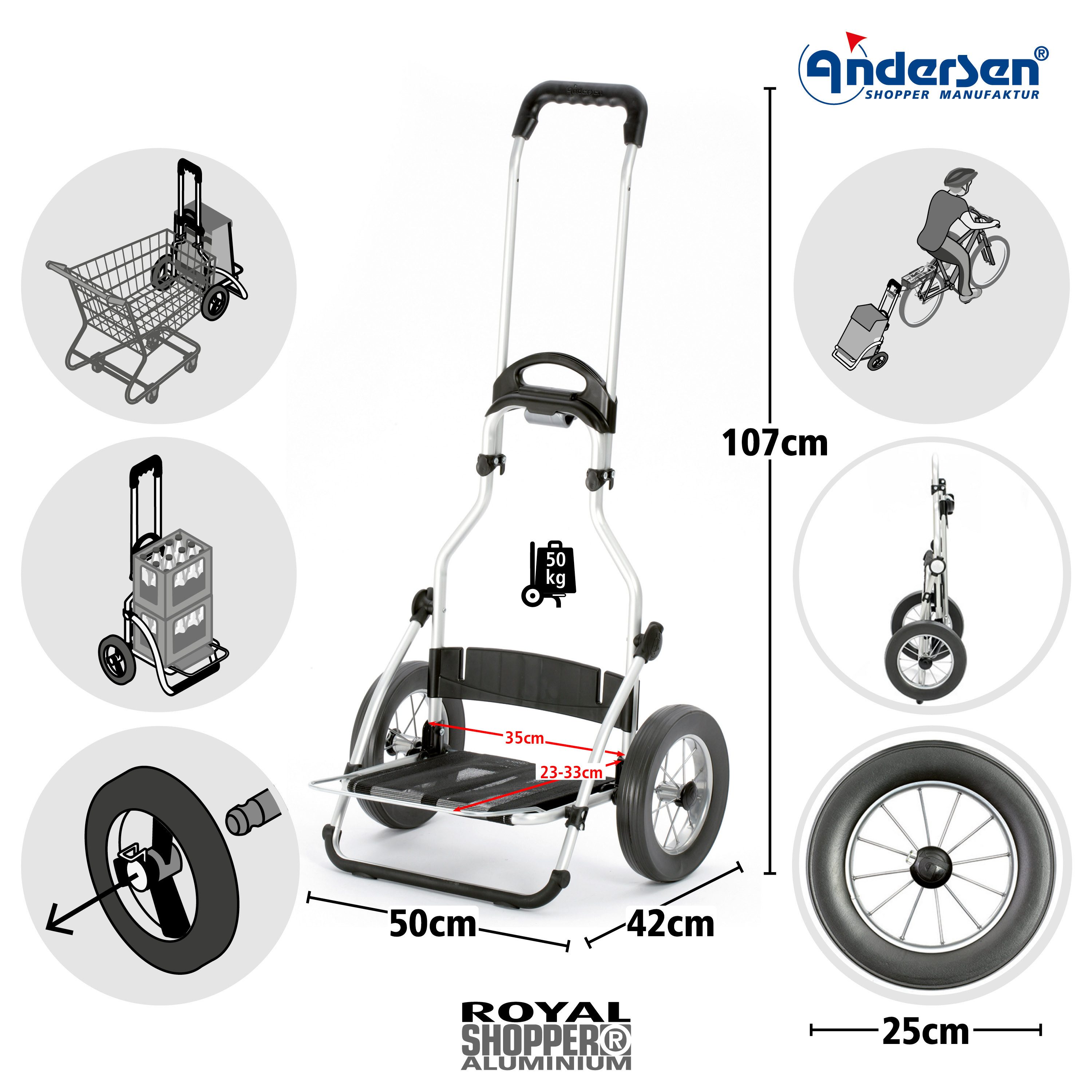 Andersen Einkaufstrolley Royal Shopper Wismar silbergrau, günstig online kaufen
