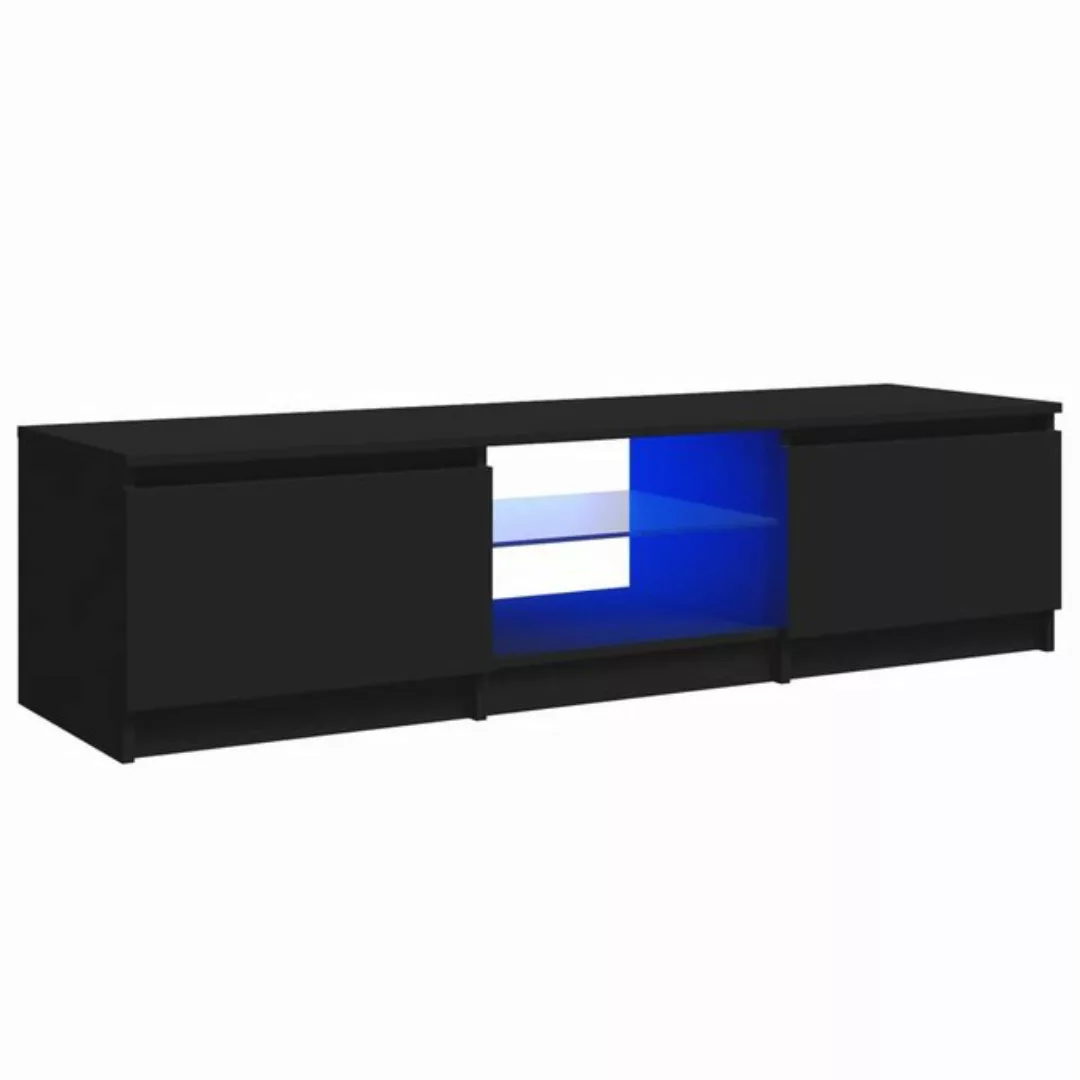 vidaXL TV-Schrank TV-Schrank mit LED Leuchten Schwarz 140x40x35,5 cm Lowboa günstig online kaufen