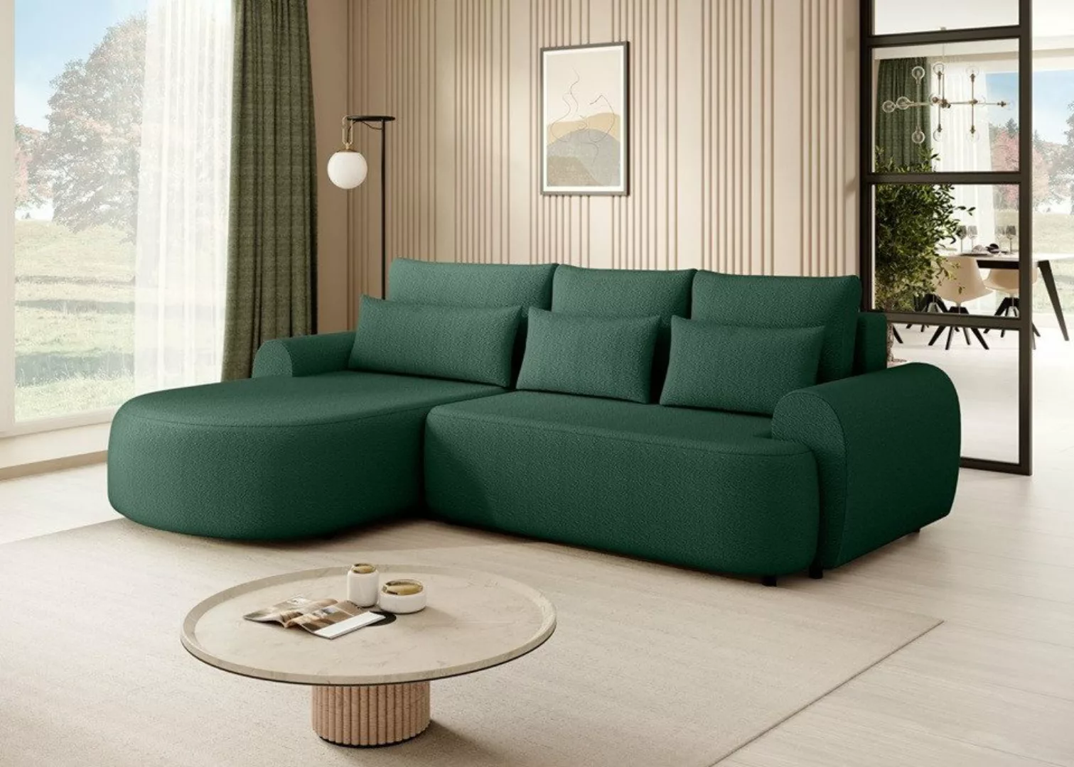 Beautysofa Ecksofa Olivio, mit Wellenunterfederung, Ecke gepolstert beige günstig online kaufen