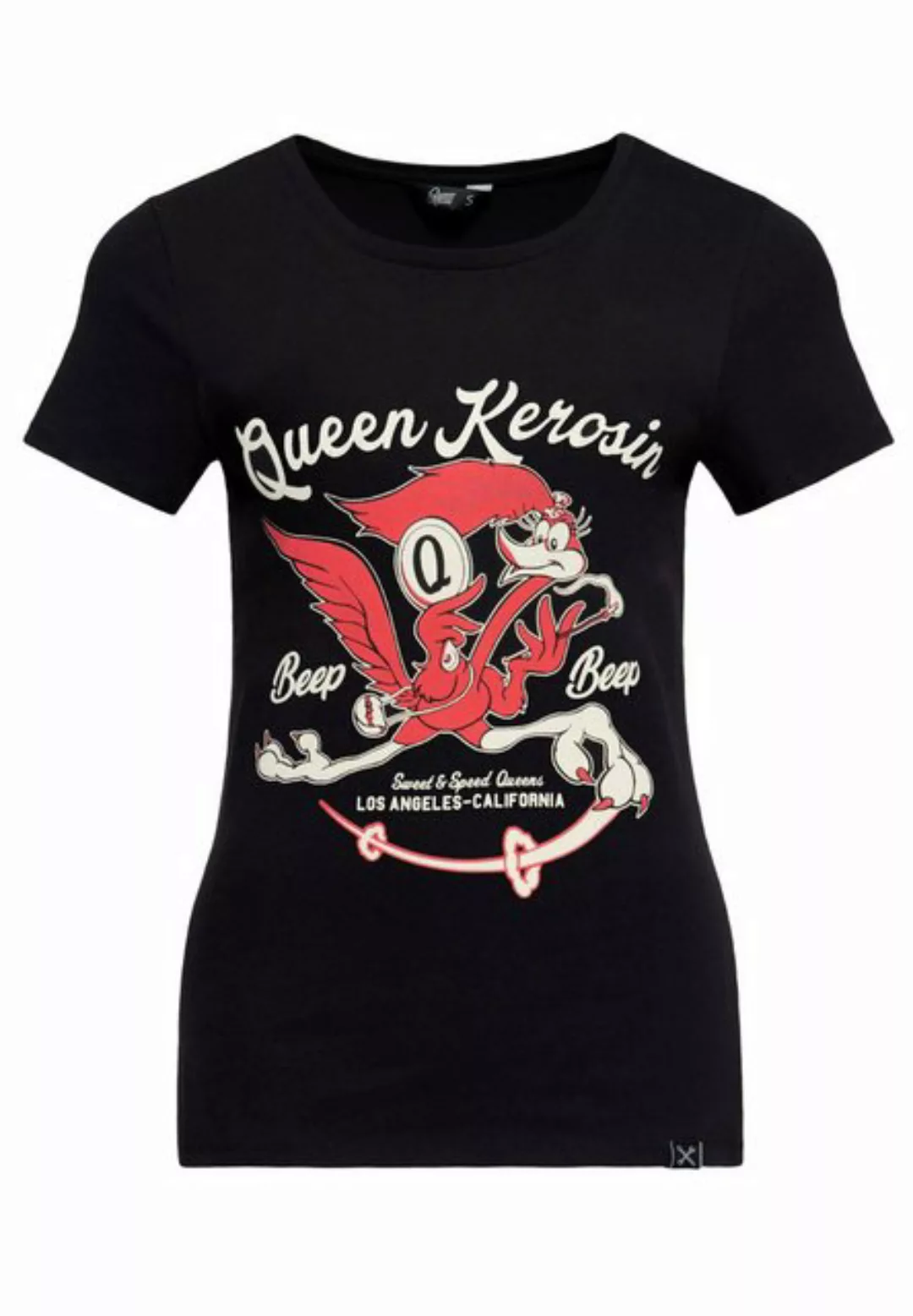 QueenKerosin T-Shirt Beep Beep (1-tlg) mit Vintage Comic-Artwork günstig online kaufen