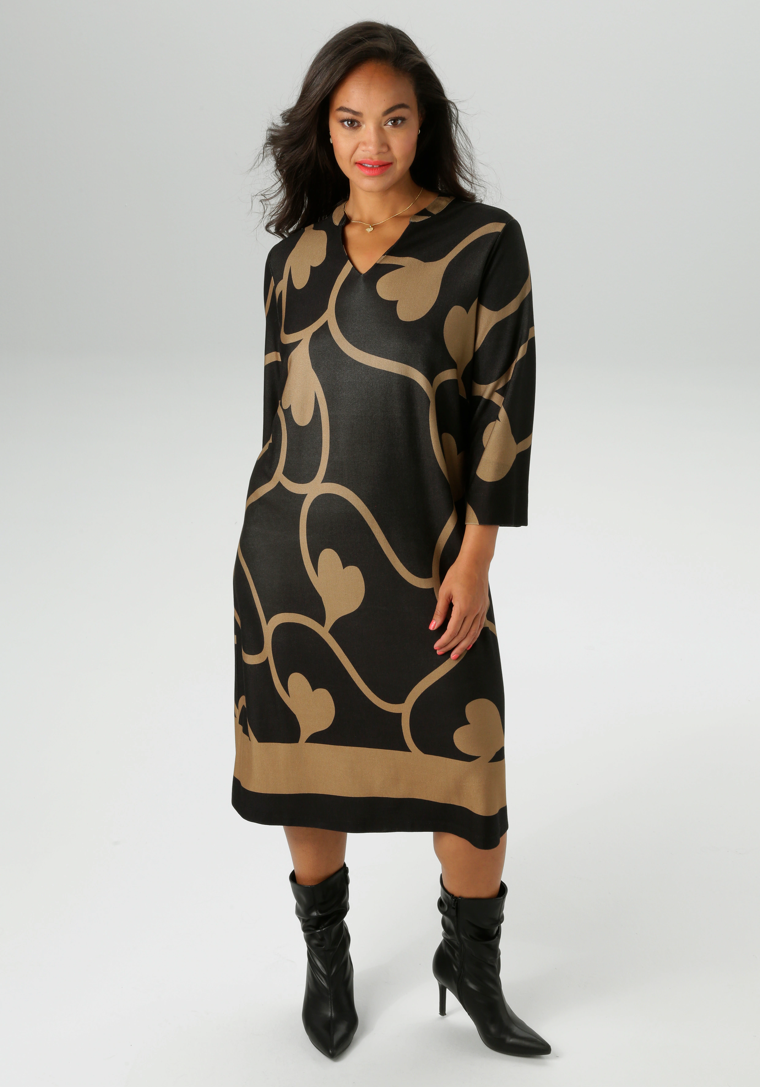 Aniston PLUS Jerseykleid, mit interessantem Allover-Print - NEUE KOLLEKTION günstig online kaufen