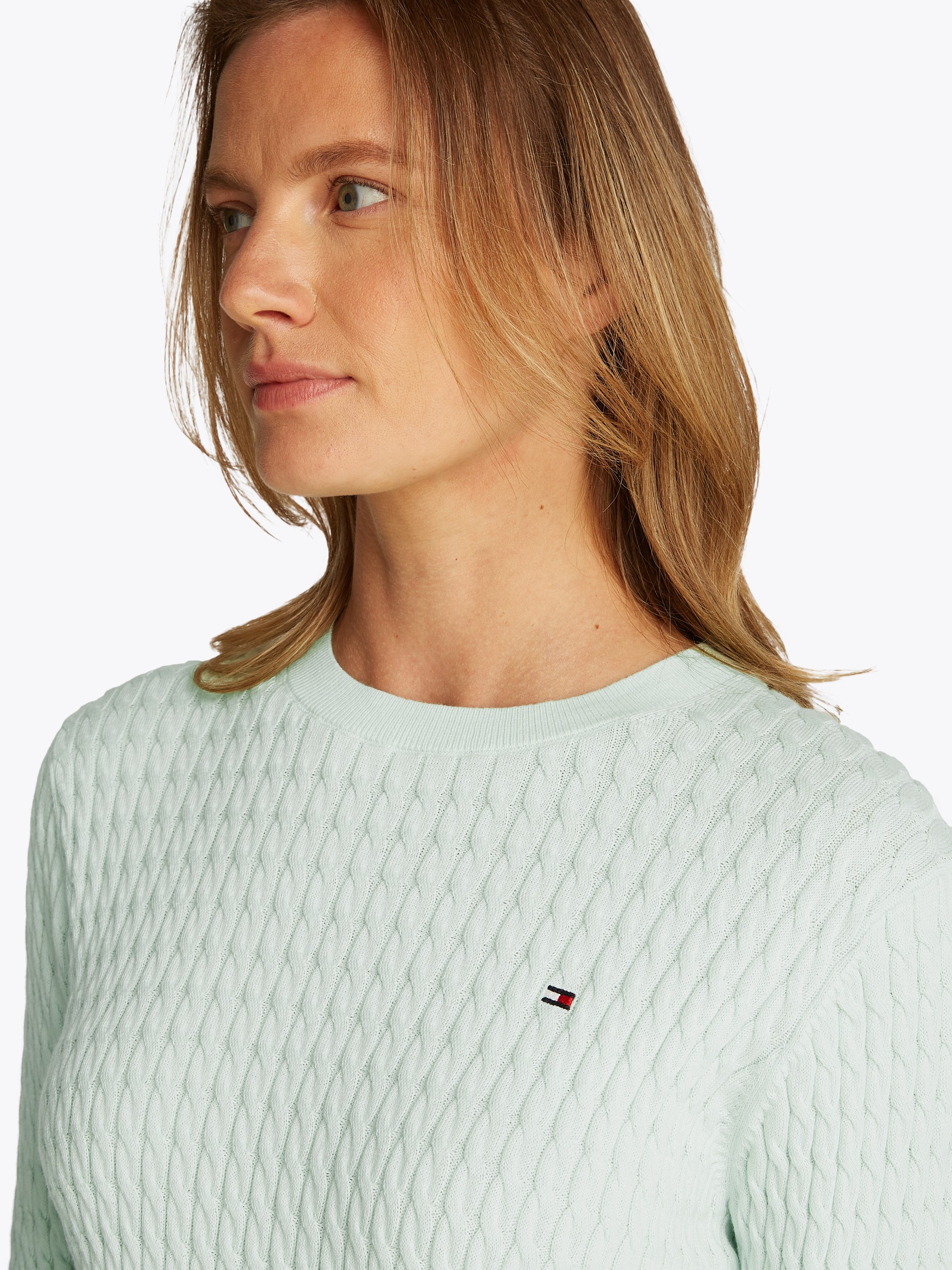Tommy Hilfiger Rundhalspullover CO CABLE C-NK günstig online kaufen