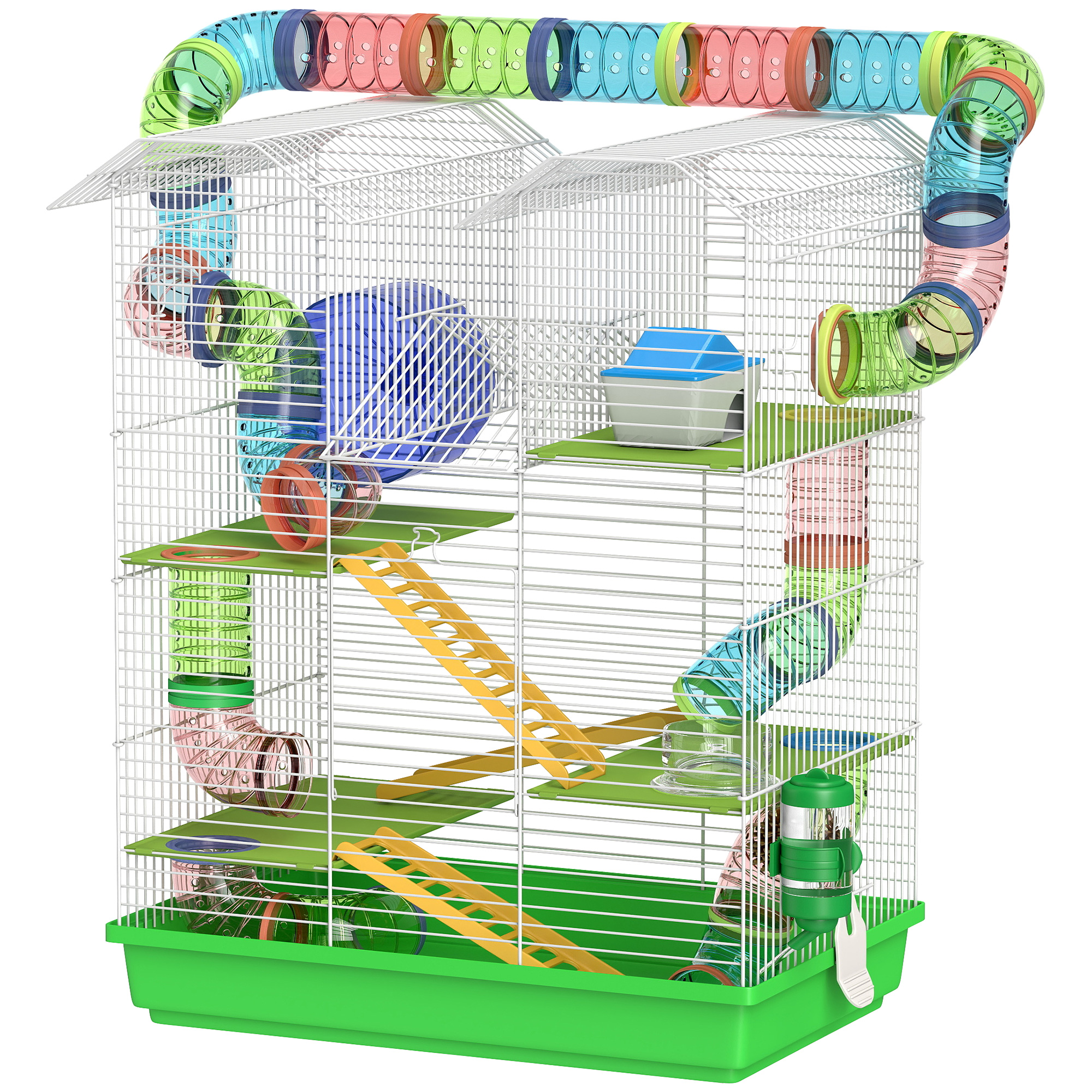 PawHut Käfig für Hamster Mäuse Kleintiere Nagetiere mit Tunnel Futtertrog L günstig online kaufen