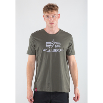 Alpha Industries  T-Shirts & Poloshirts Basic T-Shirt Embroidery - dark oli günstig online kaufen