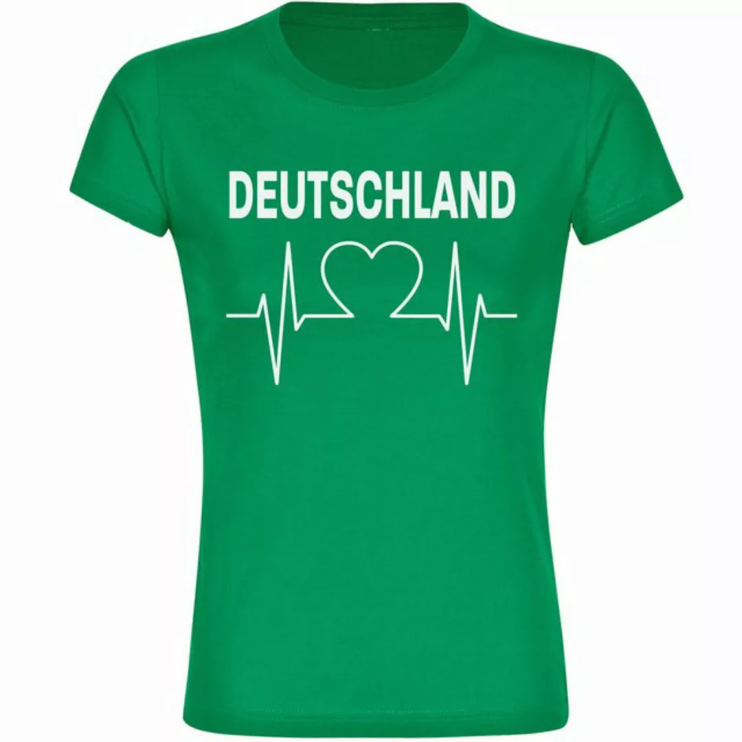 multifanshop T-Shirt Damen Deutschland - Herzschlag - Frauen günstig online kaufen