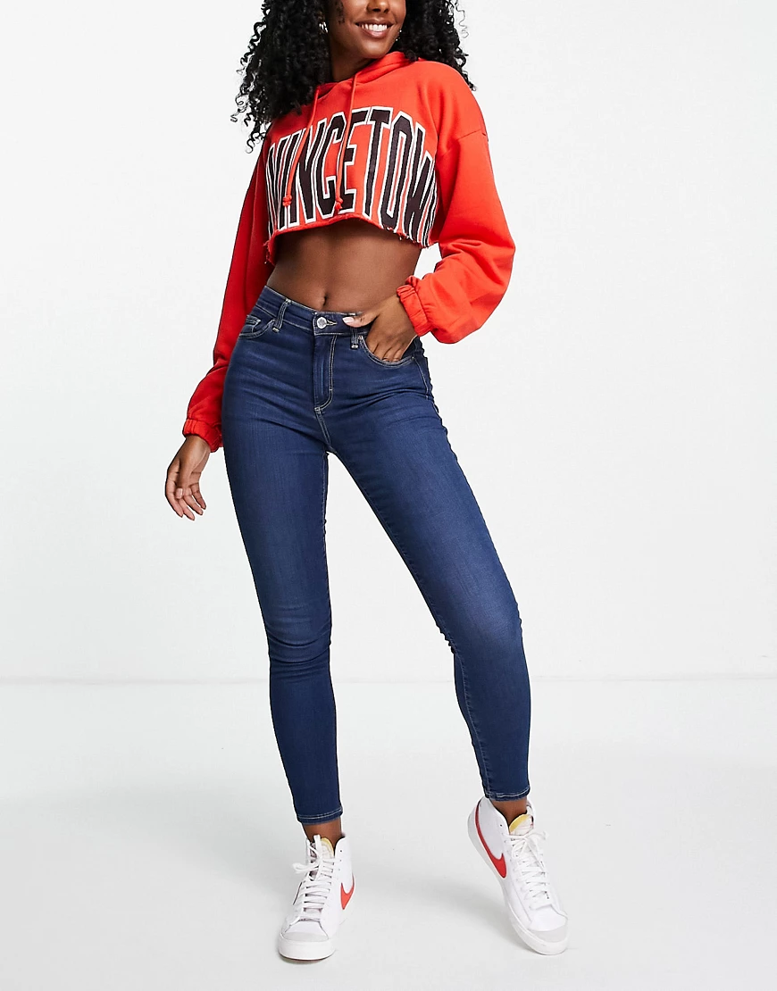 Topshop – Leigh – Jeans in Indigoblau günstig online kaufen