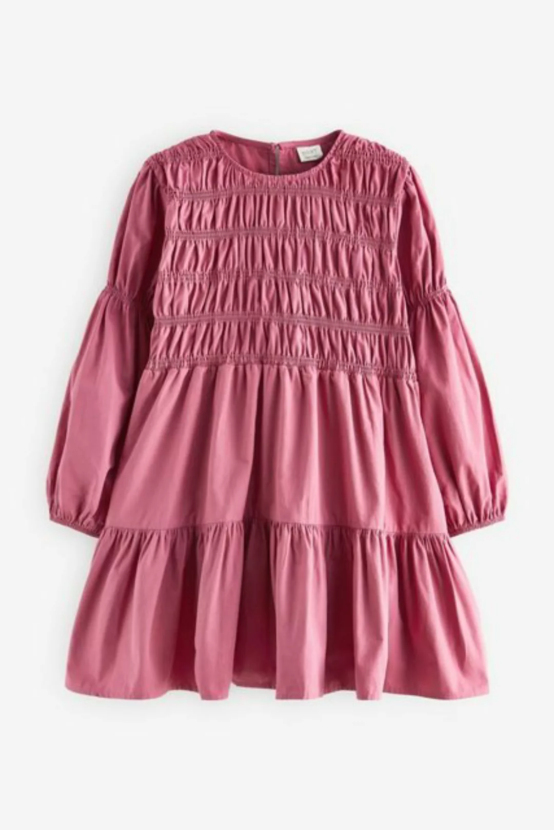 Next Smokkleid Kleid aus Baumwolle mit gezurrtem Design (1-tlg) günstig online kaufen