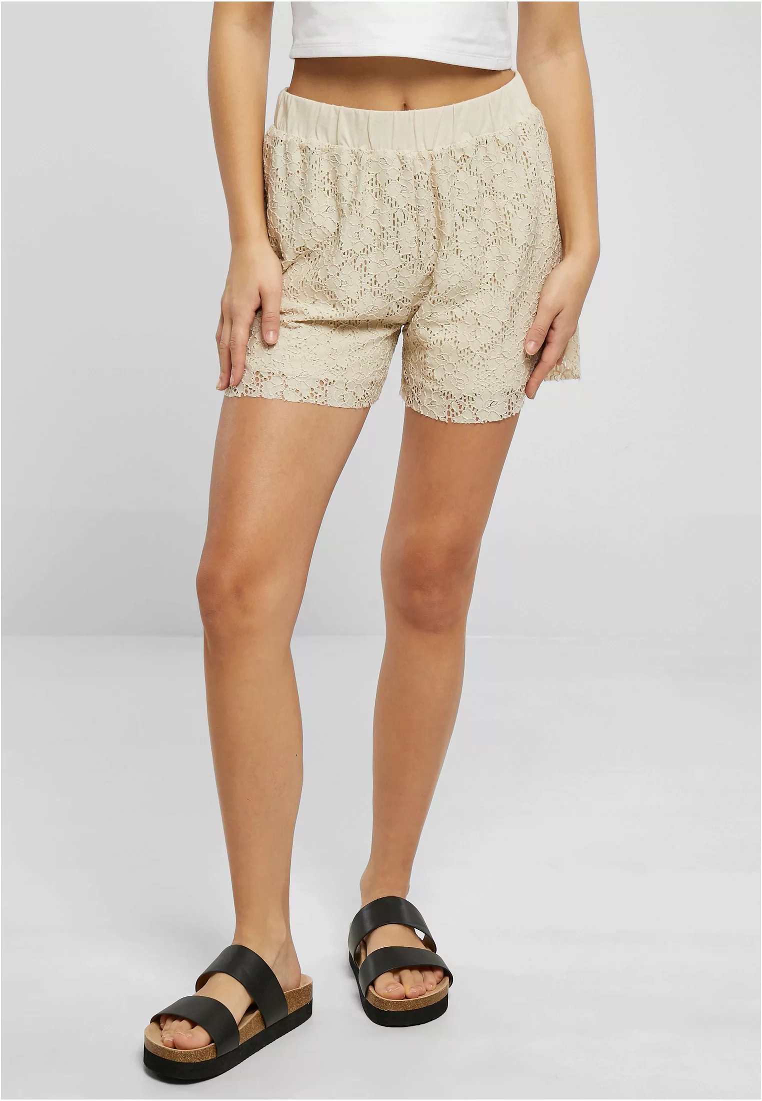 URBAN CLASSICS Stoffhose "Urban Classics Damen Ladies Laces Shorts", (1 tlg günstig online kaufen