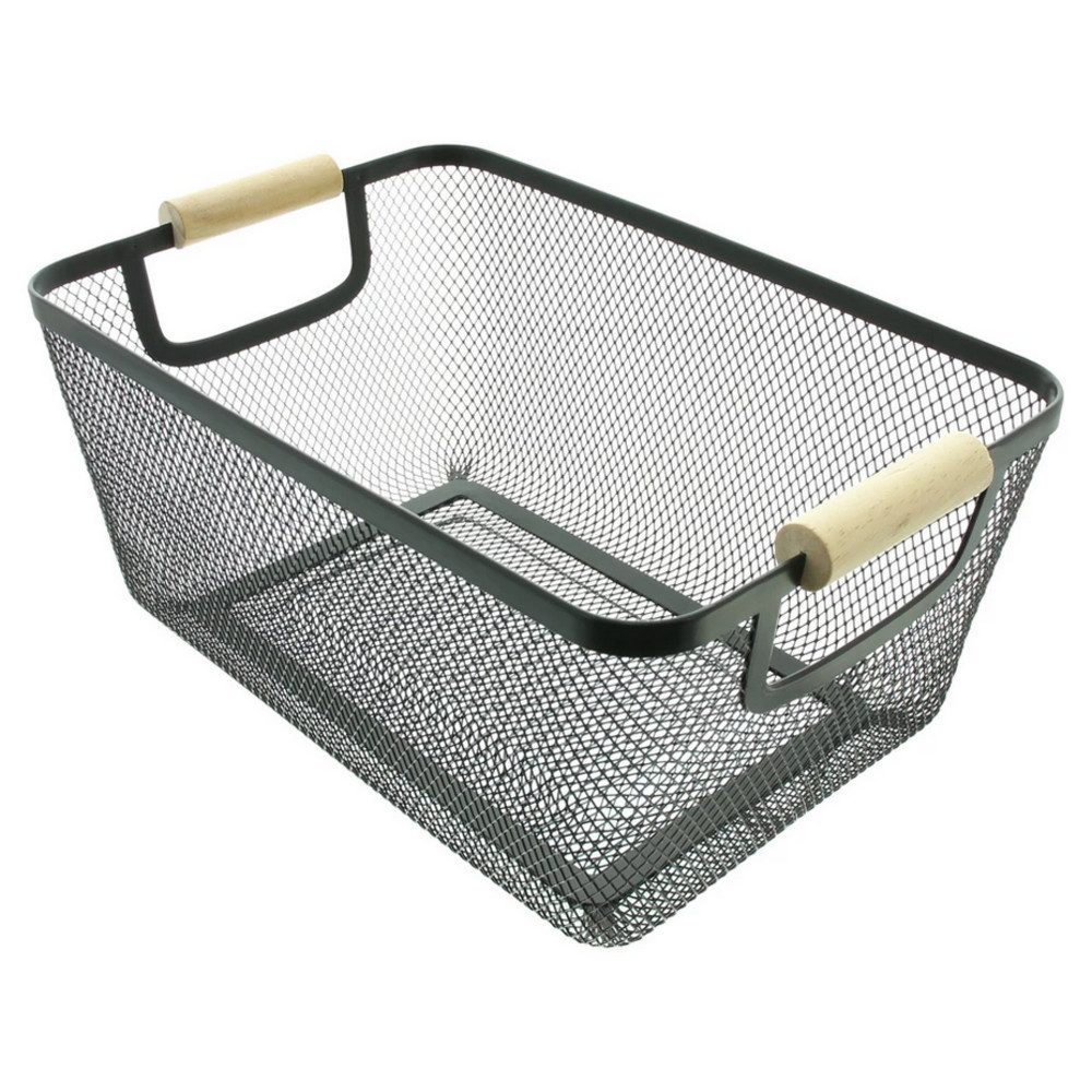 Home-trends24.de Allzweckkorb Metallkorb Bambus Korb Aufbewahrungskorb günstig online kaufen