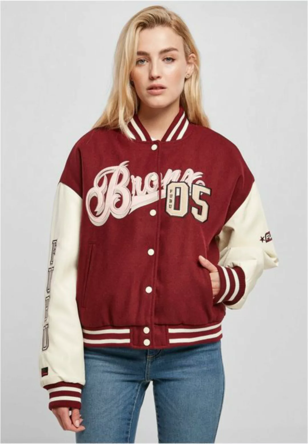 Fubu Collegejacke Fubu Damen FW224-006-1 City 05 Varsity Jacket bordeaux/of günstig online kaufen