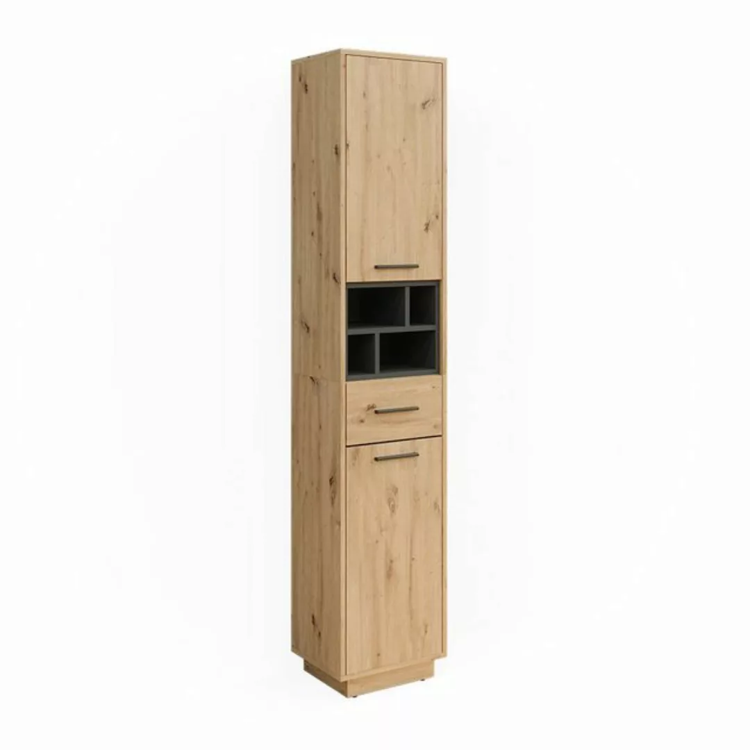 Vicco Hochschrank Beatrice, Artisan Eiche/Anthrazit/Anthrazit, 38 x 190 cm günstig online kaufen