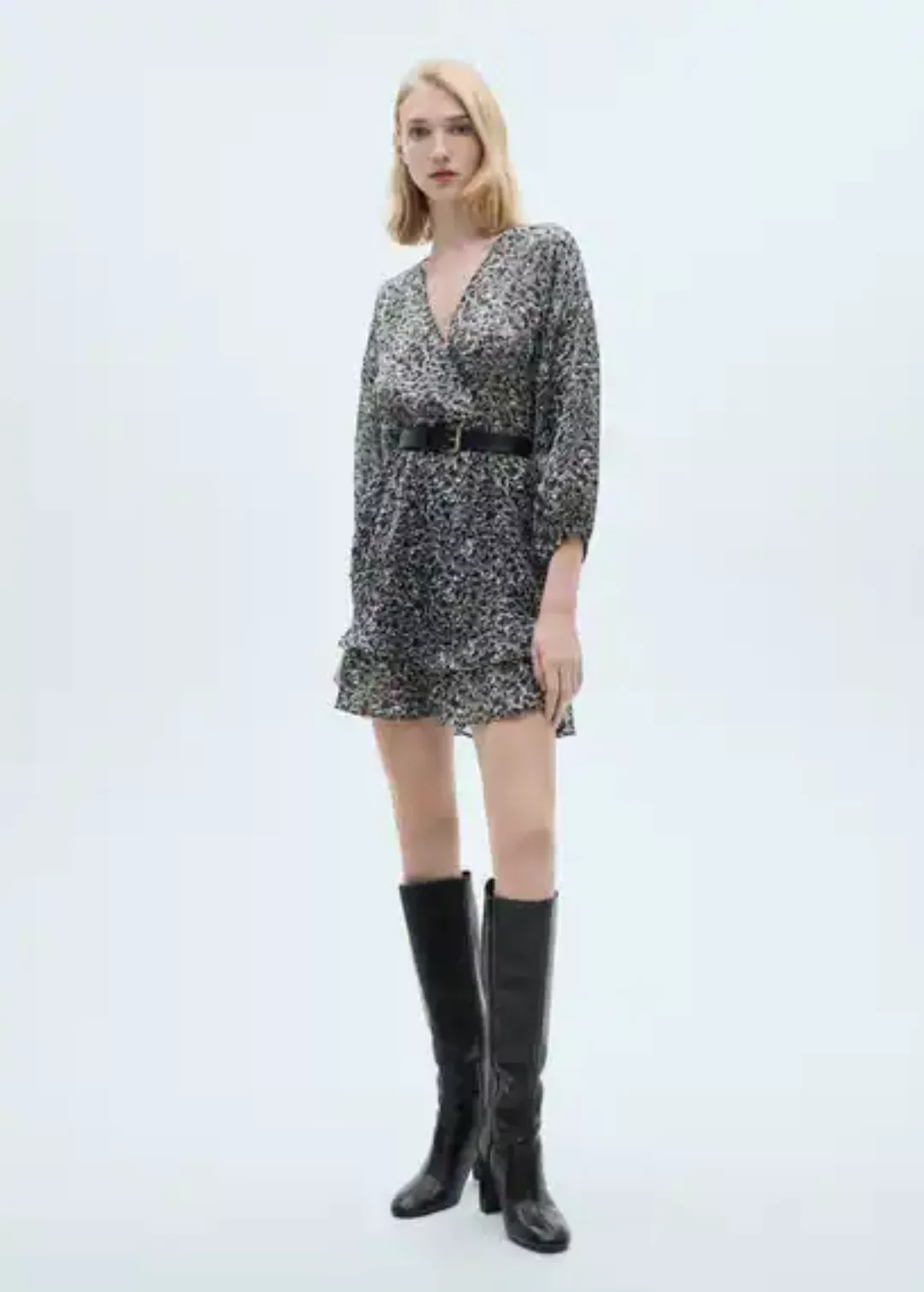 Rüschenkleid mit Animal Print günstig online kaufen