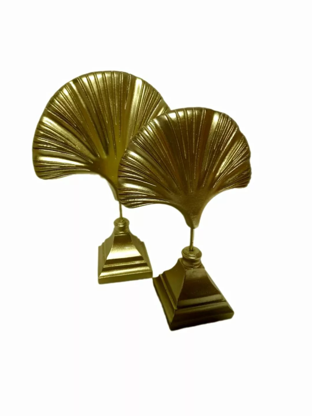 Skulptur Blatt 2er Set Oval Gold günstig online kaufen