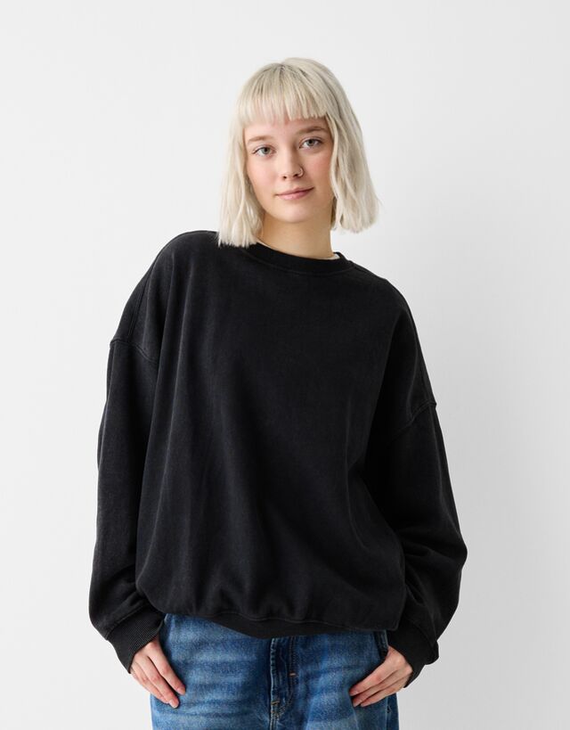 Bershka Oversize-Sweatshirt Bskteen S Grau günstig online kaufen