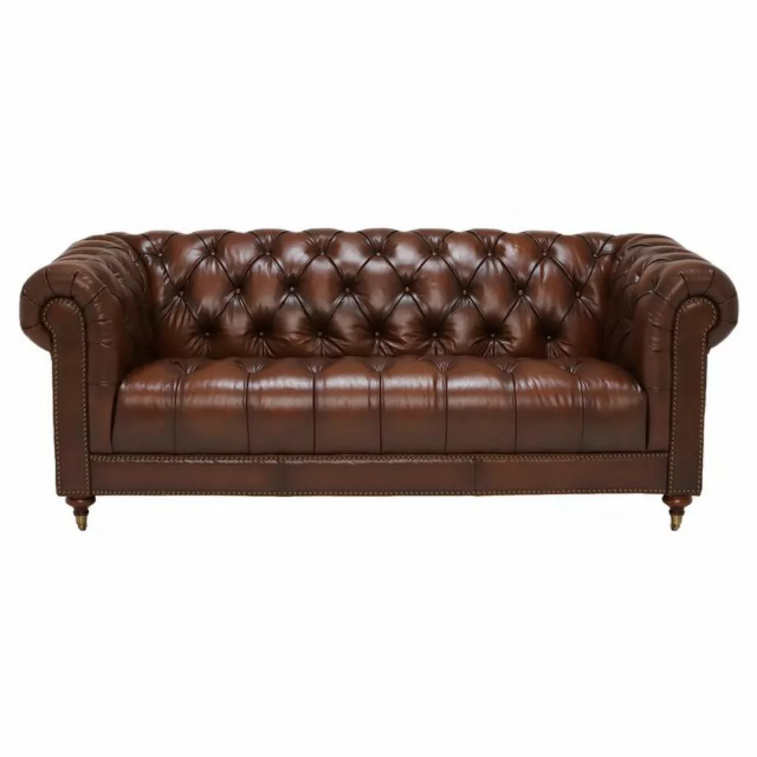 Xlmoebel Chesterfield-Sofa Traditionelles Leder-Sofa - Braun Chesterfield S günstig online kaufen