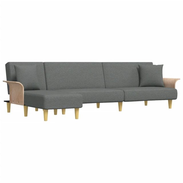 vidaXL Sofa Schlafsofa in L-Form Dunkelgrau 279x140x70 cm Stoff Schlafcouch günstig online kaufen