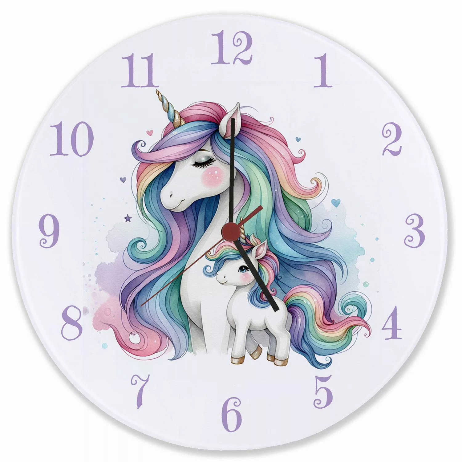 speecheese Wanduhr Einhorn-Mama mit Kind Wanduhr günstig online kaufen