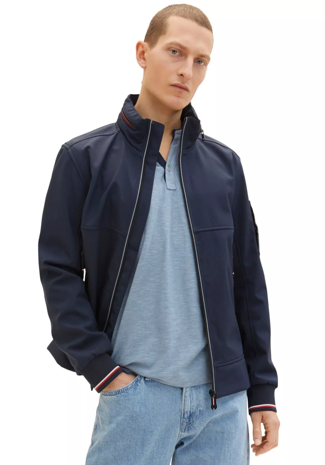 TOM TAILOR Softshelljacke mit Logo-Badge am Ärmel günstig online kaufen