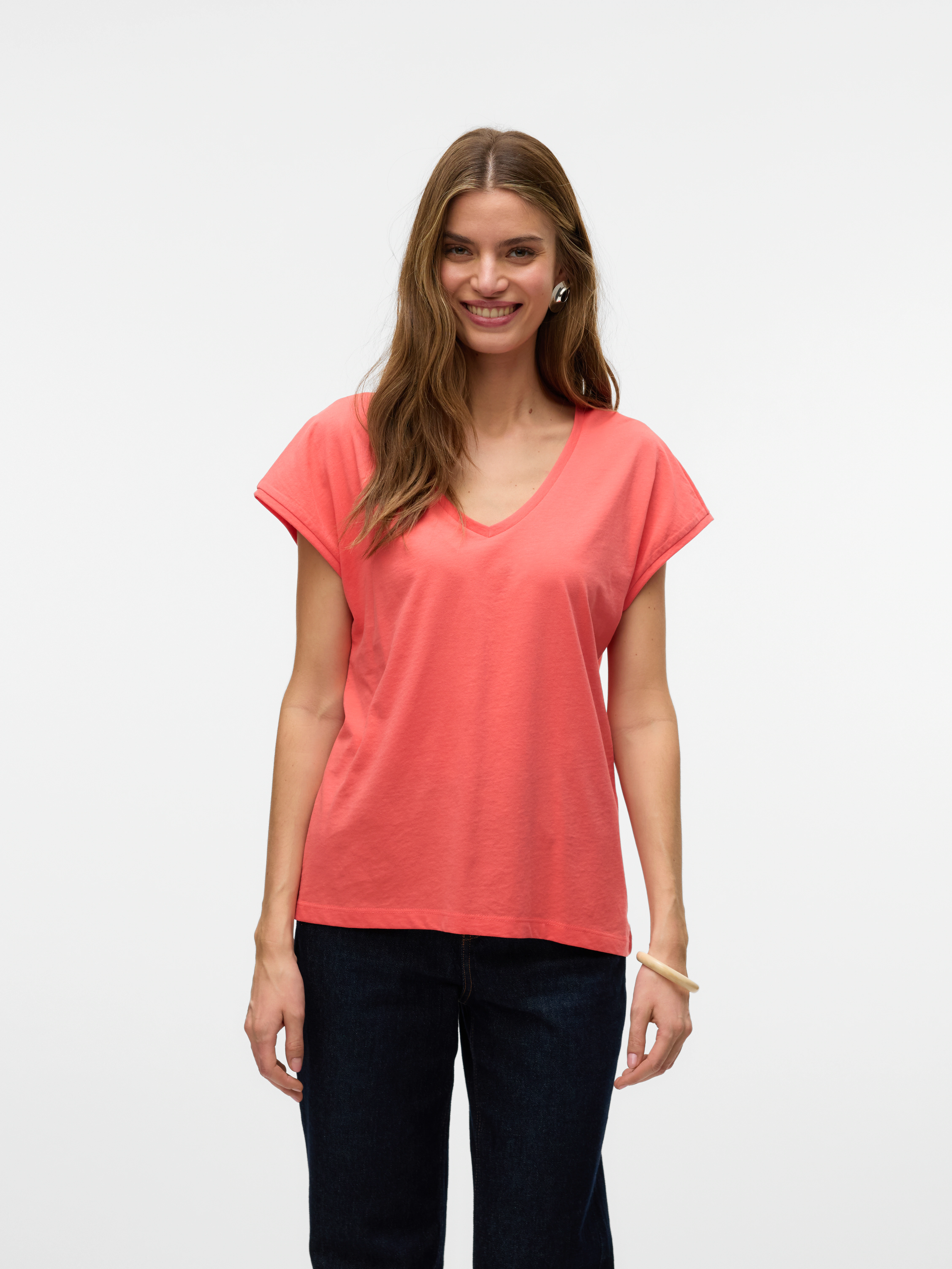 Vero Moda Kurzarmshirt "VMLUNA SS V-NECK TEE JRS NOOS" günstig online kaufen