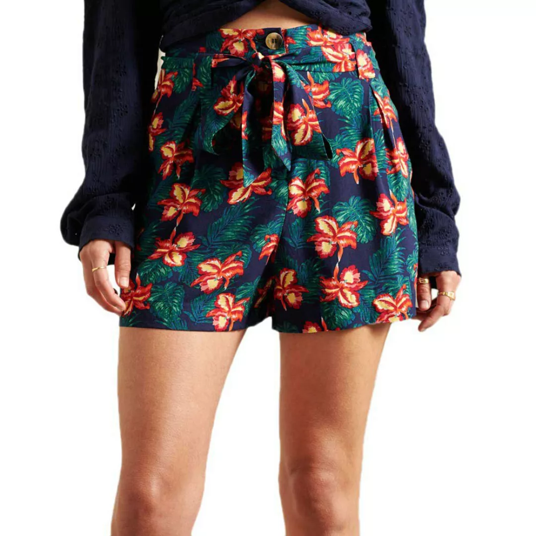 Superdry Printed Paperbag Shorts Hosen L Navy Floral günstig online kaufen