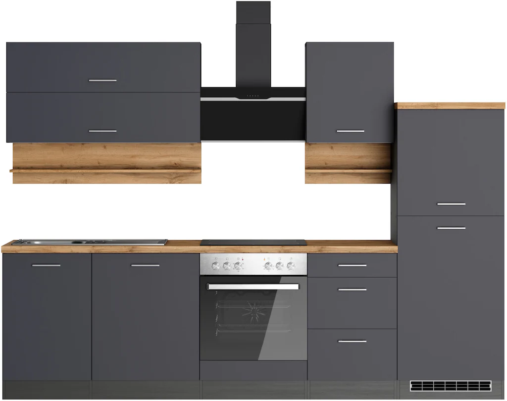 KOCHSTATION Küchenzeile "KS-Milan", 280 cm breit, robuste Metallauszüge, vi günstig online kaufen