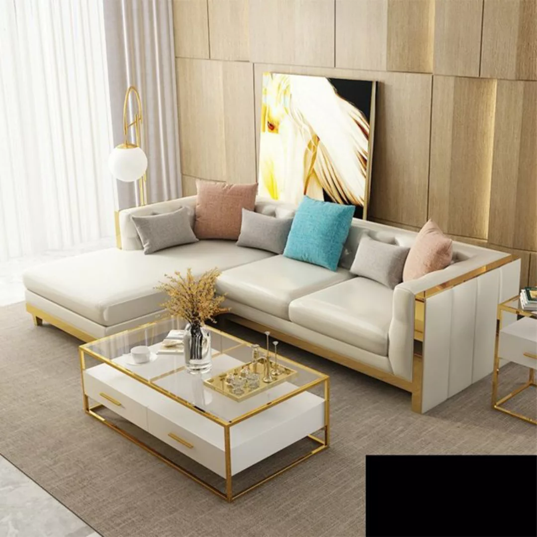 JVmoebel Ecksofa, Design Eck Ecksofa L-form Modern Sofas Ledersofa Couch Wo günstig online kaufen