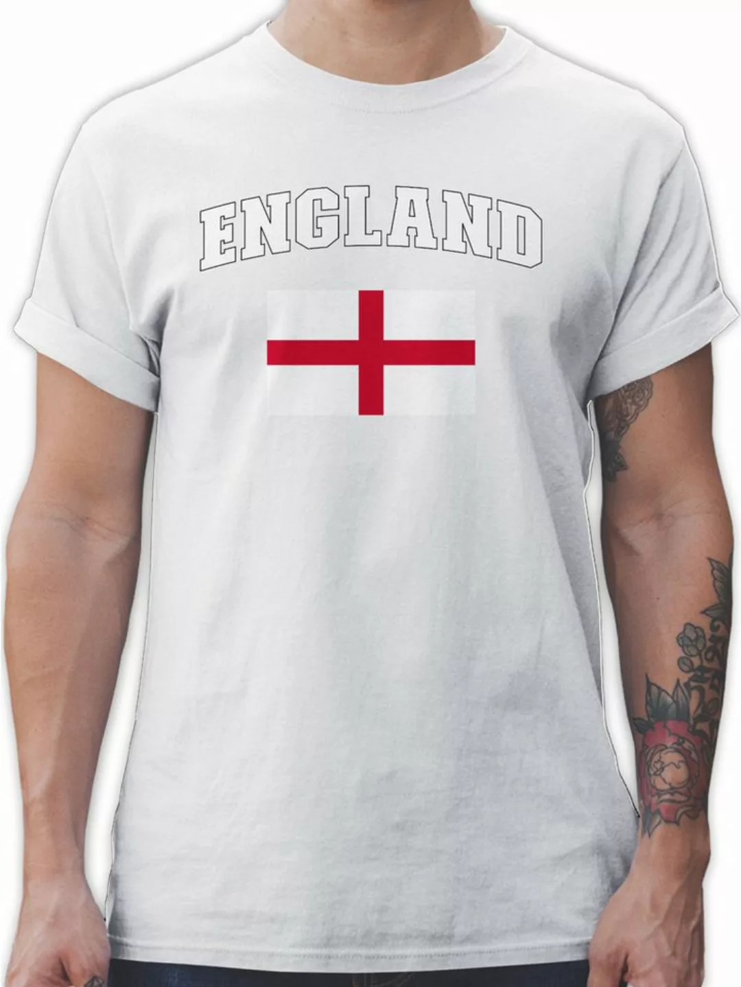 Shirtracer T-Shirt England Schriftzug mit Flagge, United Kingdom UK, Britan günstig online kaufen