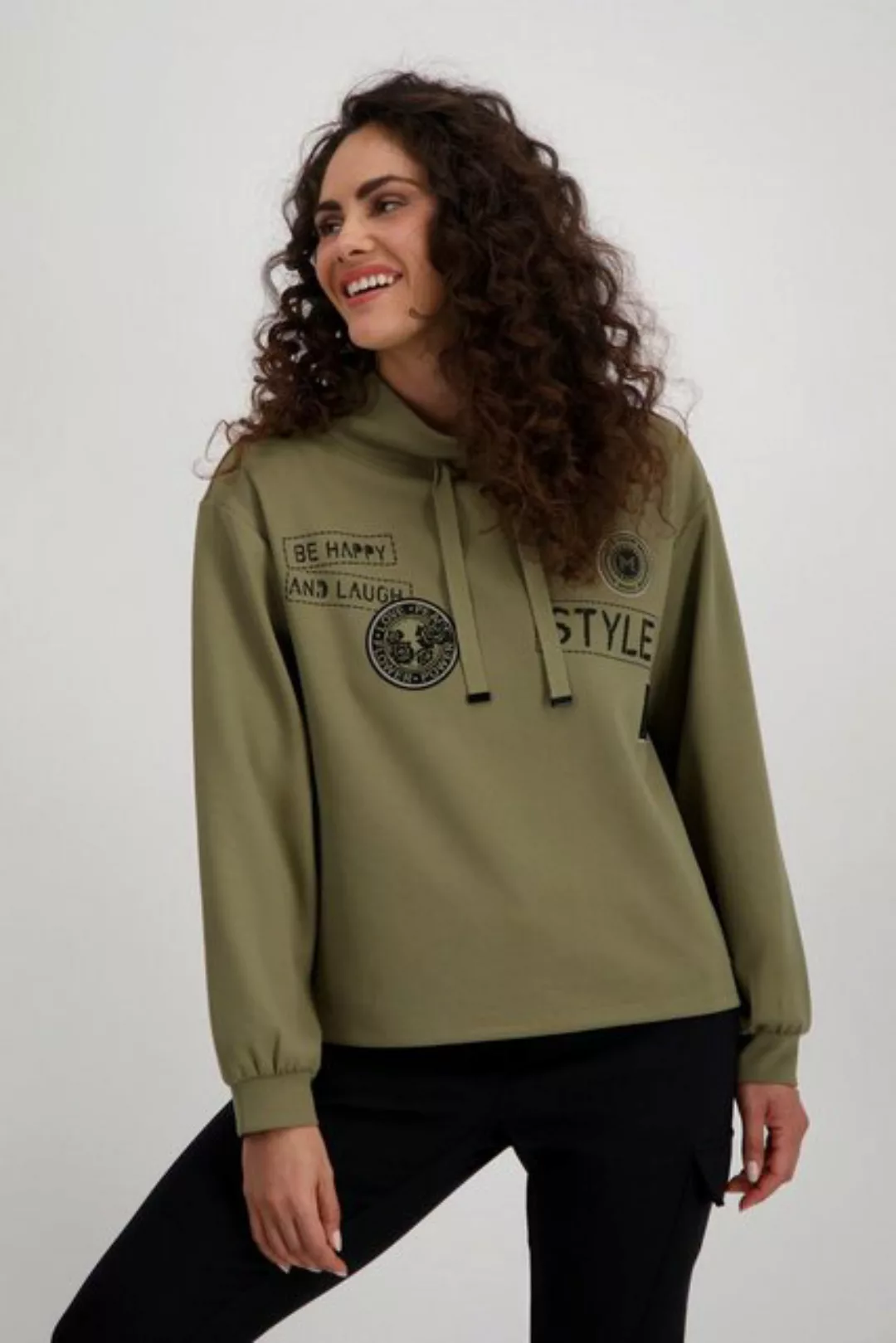 Monari Langarmshirt Pullover, green tea günstig online kaufen