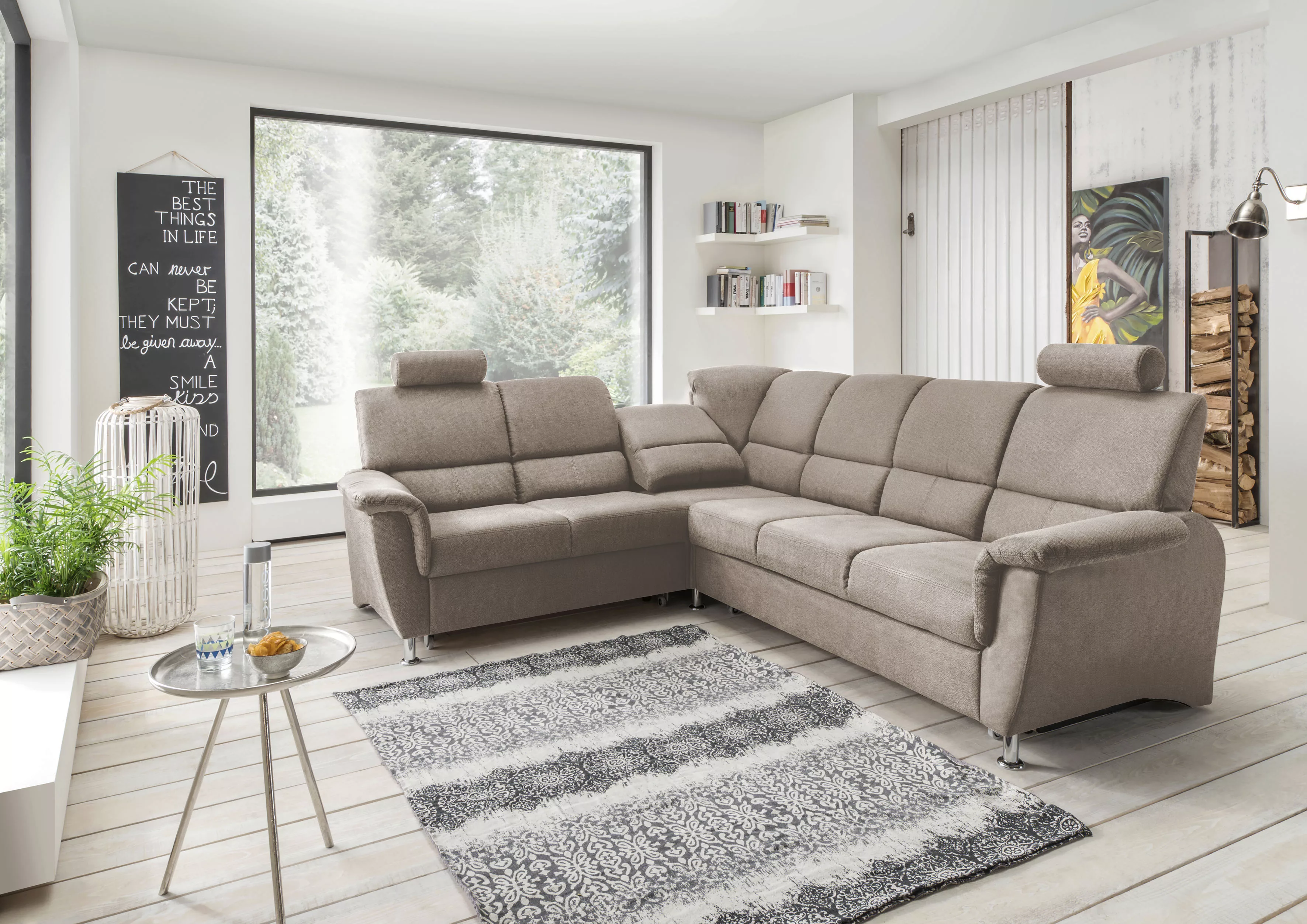 Home affaire Ecksofa "Pisa L-Form", mit Bettfunktion und Bettkasten günstig online kaufen