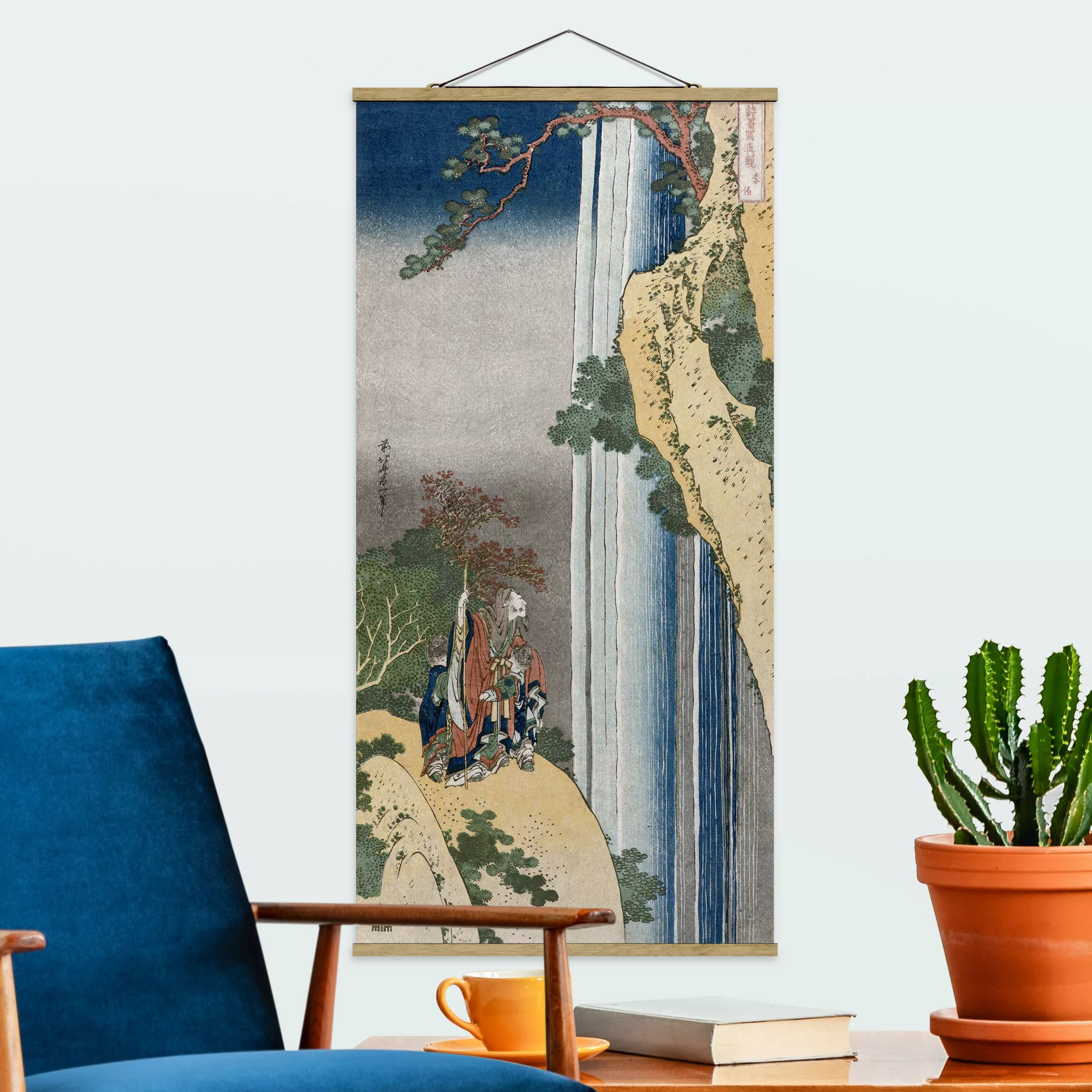 Stoffbild Kunstdruck mit Posterleisten - Hochformat Katsushika Hokusai - De günstig online kaufen