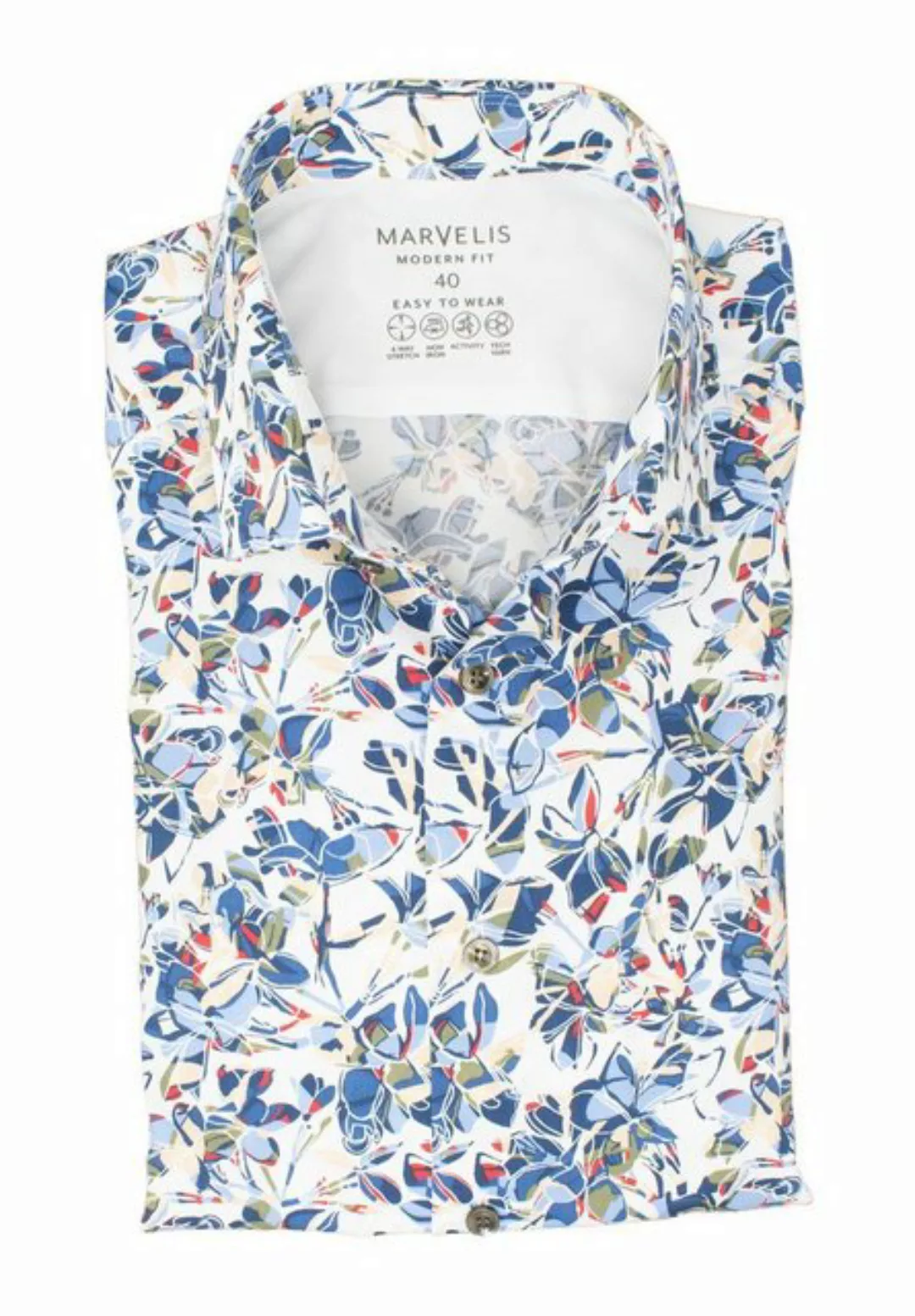 MARVELIS Businesshemd Easy To Wear Hemd - Modern Fit - Langarm - Florales M günstig online kaufen
