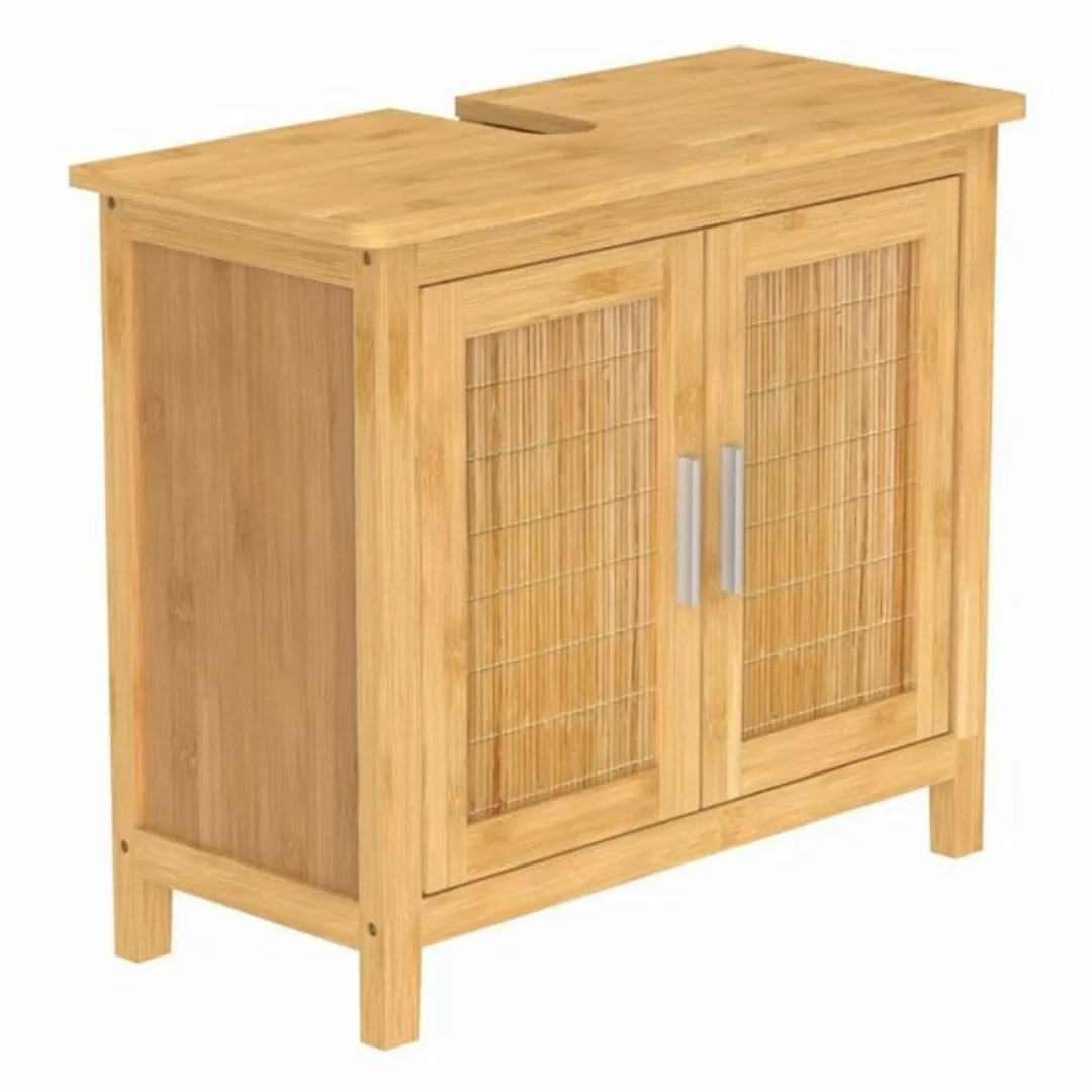 Eisl Badezimmerspiegelschrank Waschbeckenunterschrank Bambus 67x28x60 cm günstig online kaufen