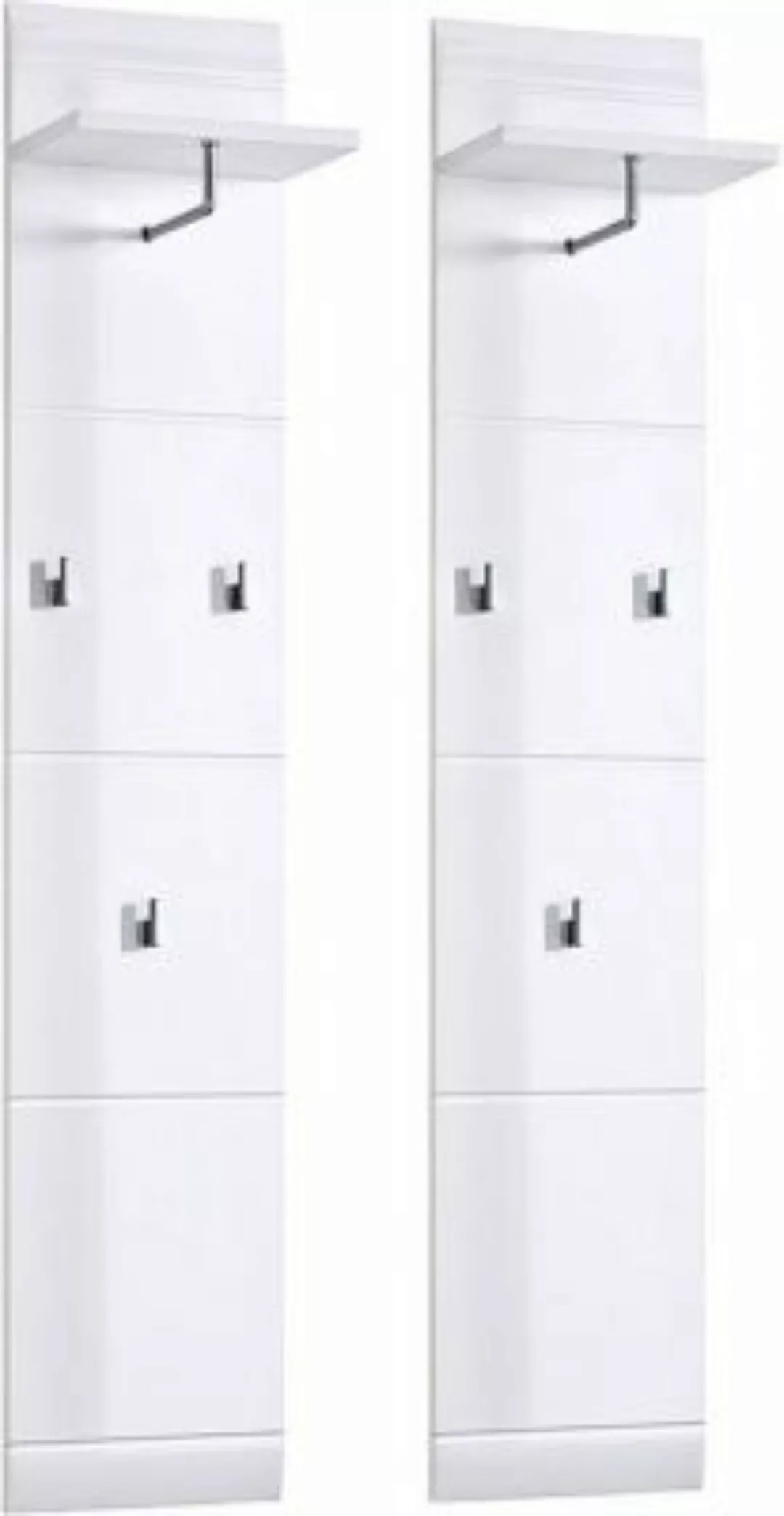 Lomadox Garderobenpaneel Set DANARO-01 Hochglanz weiß (2-teilig), B x H x T günstig online kaufen
