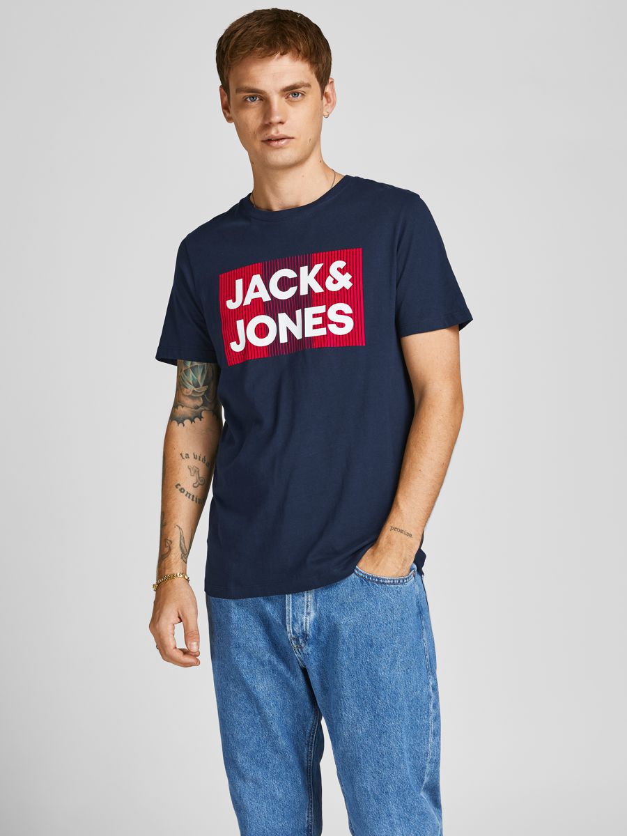 Jack & Jones Corp Logo Kurzarm O Hals T-shirt XS White / Slim Fit / Large P günstig online kaufen