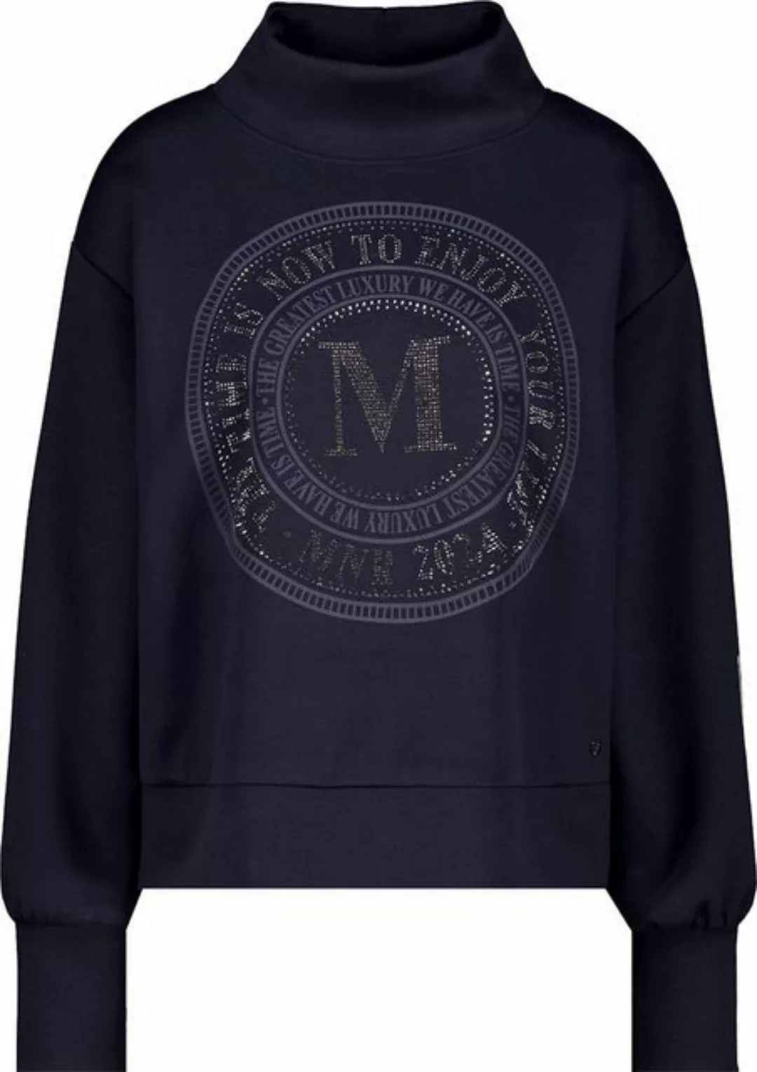 Monari Blusenshirt Sweatshirt mit Emblem Print dark denim günstig online kaufen