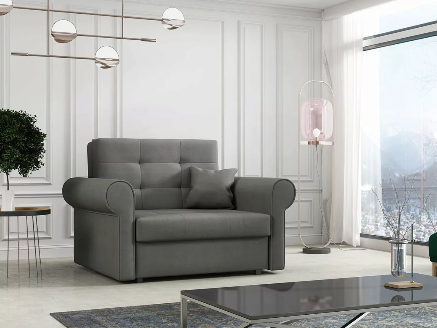 MIRJAN24 Schlafsofa Viva Silver I, mit Bettkasten, Sofa mit abgerundete Arm günstig online kaufen